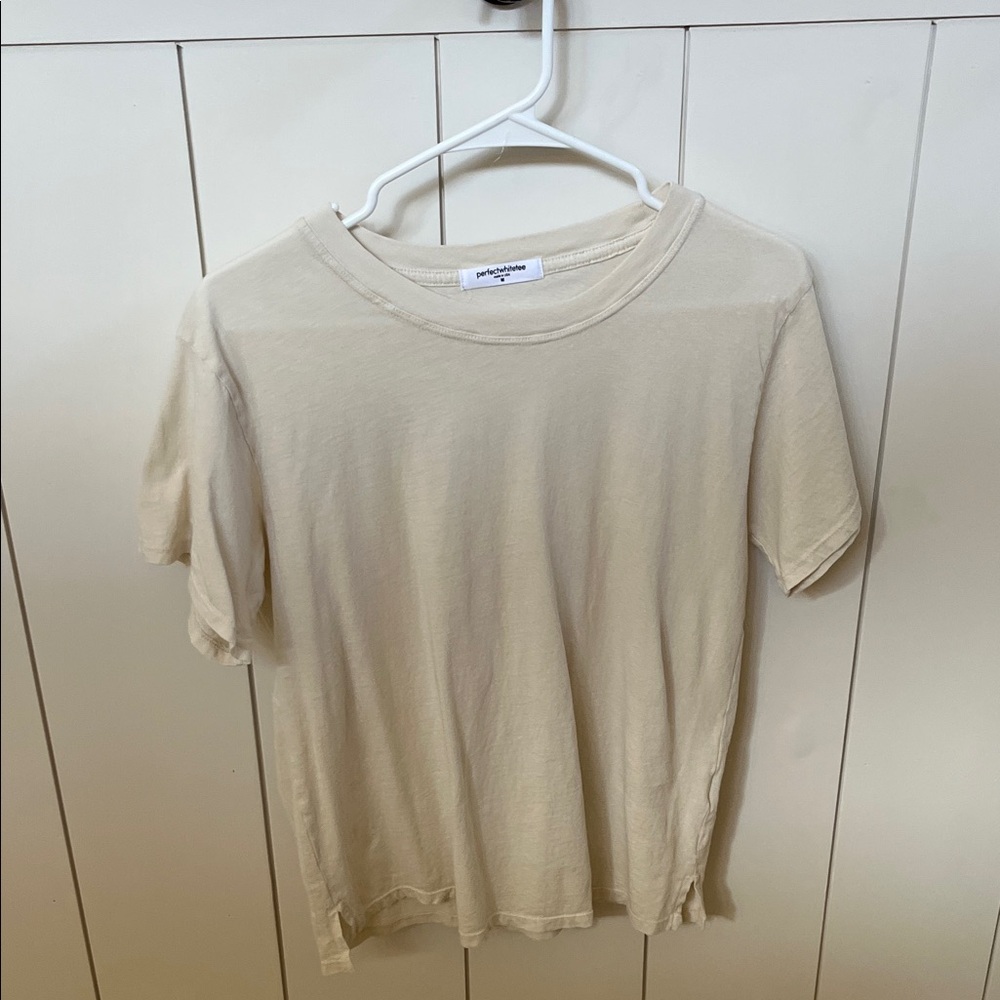 Perfectwhitetee Beige Short Sleeve Tee